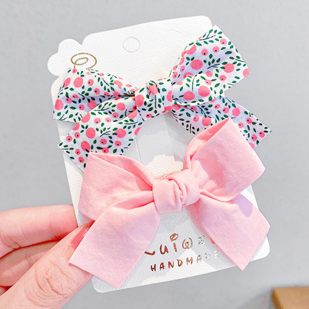 Girls' Floral Bow Hair Clip Set