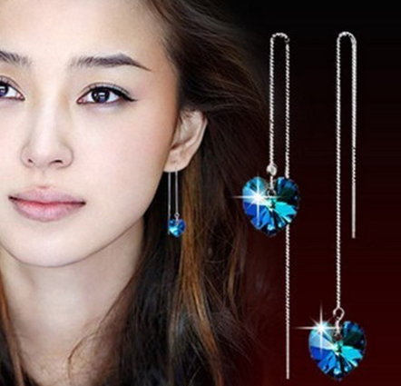 Ocean Heart Drop Earrings