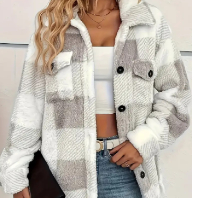 Patchwork Button Coat