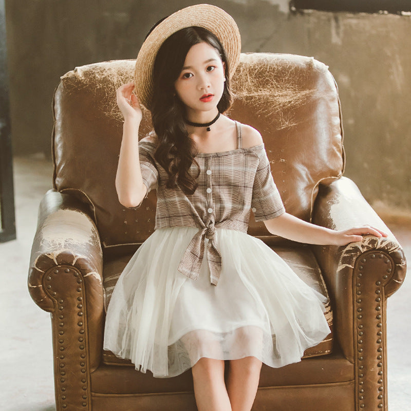 Girls' Off-Shoulder Dress Set