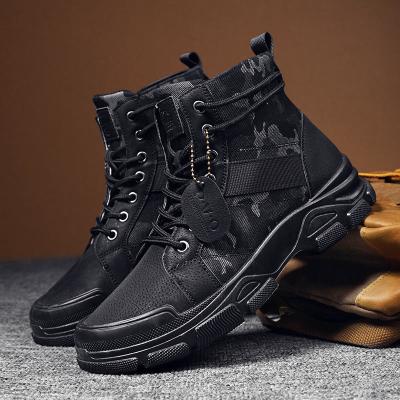 Trendy Boys' Camouflage Martin Boots for Fall/Winter