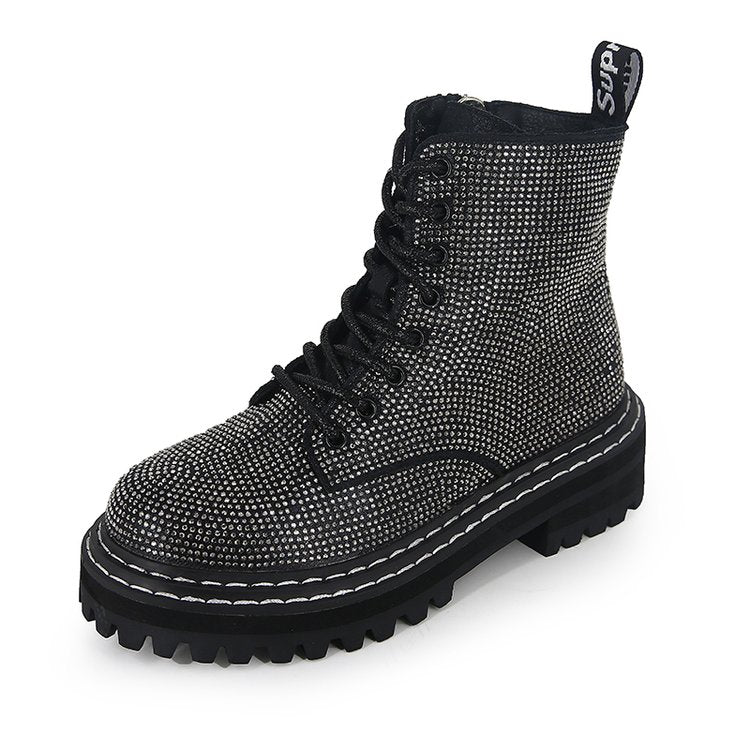 Sparkle Platform Combat Boots