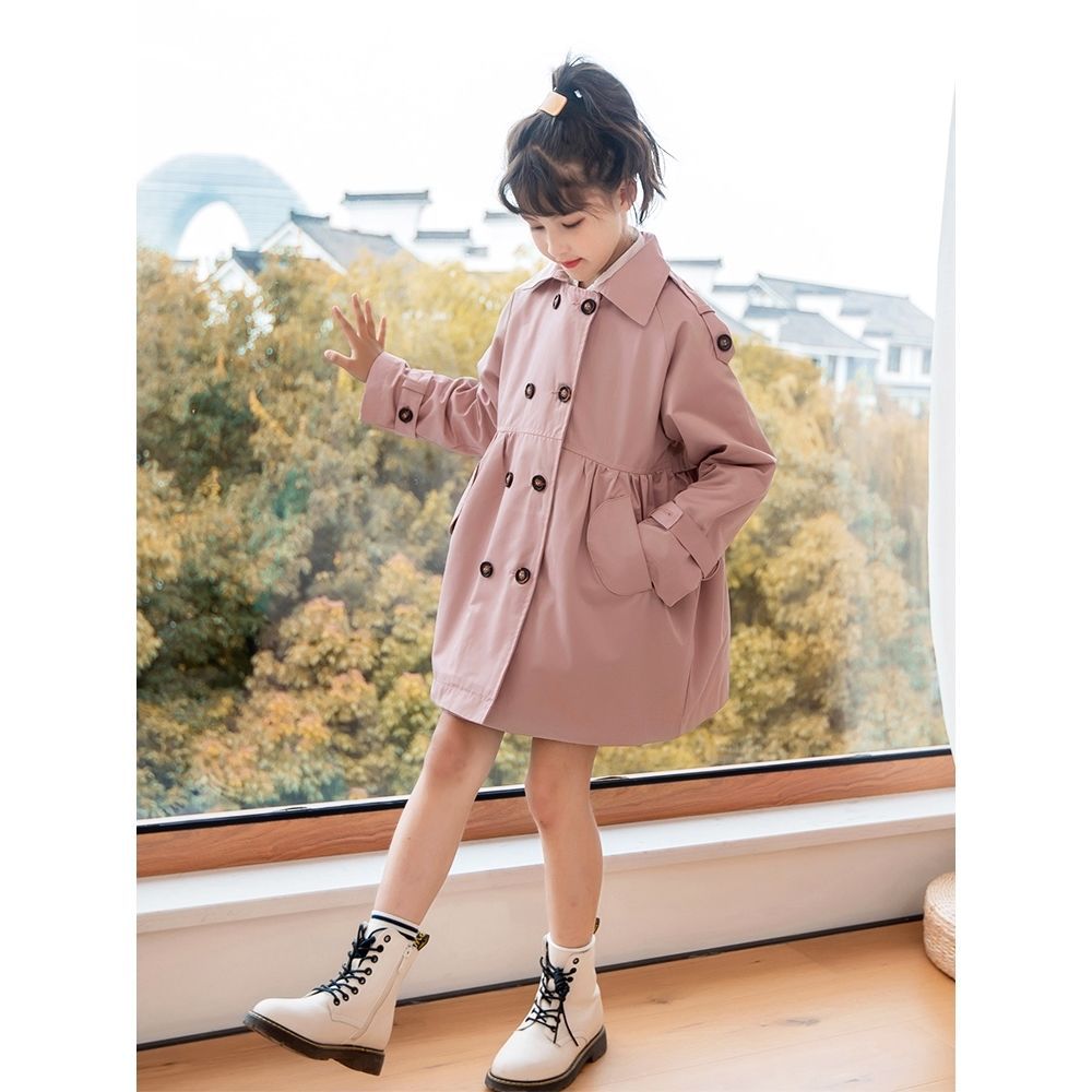 Girls' Long Trench Coat