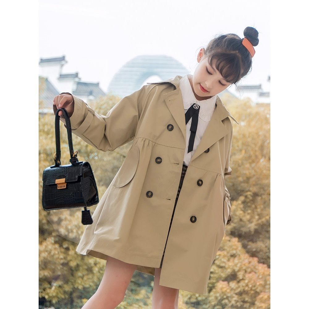 Girls' Long Trench Coat