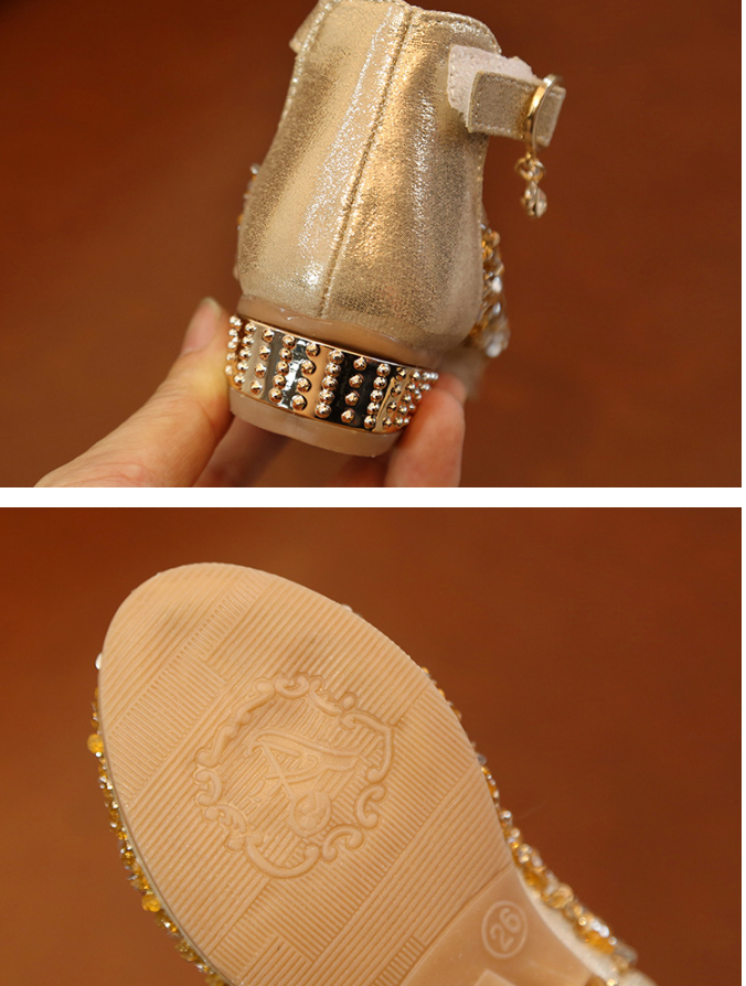 Girls' Glitter Ankle Strap Shoes