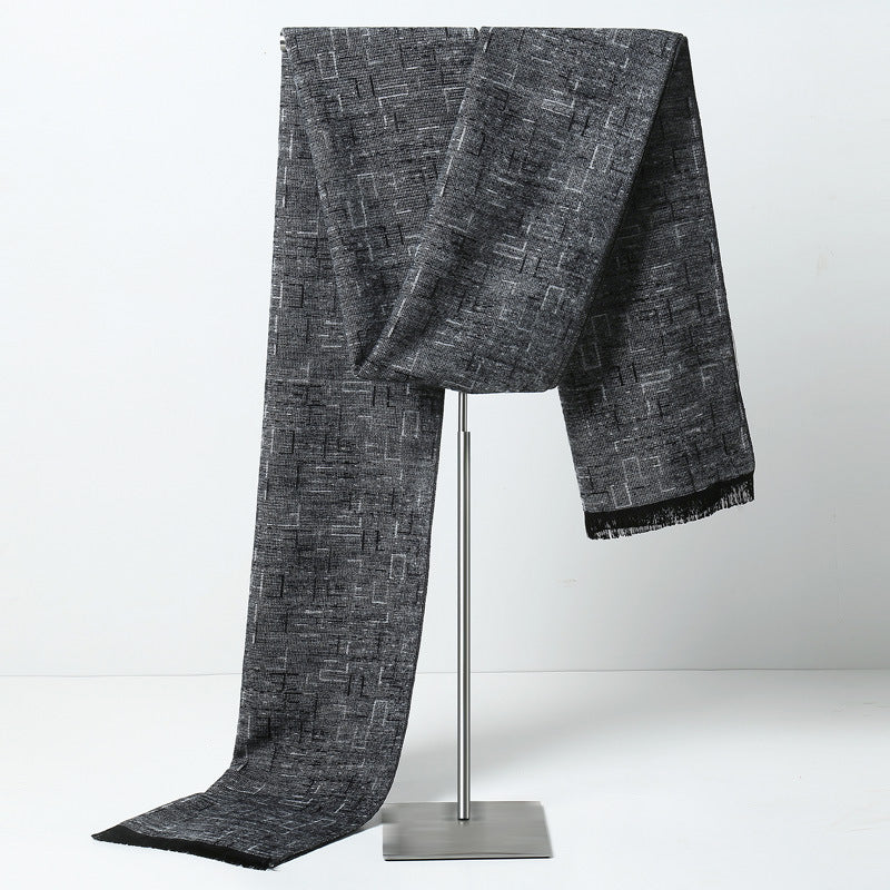 Men's Plaid Cashmere-Feel Scarf
