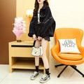 Short Black Denim Coat