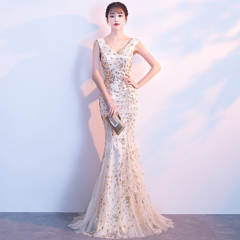 Sequin Mermaid Evening Gown
