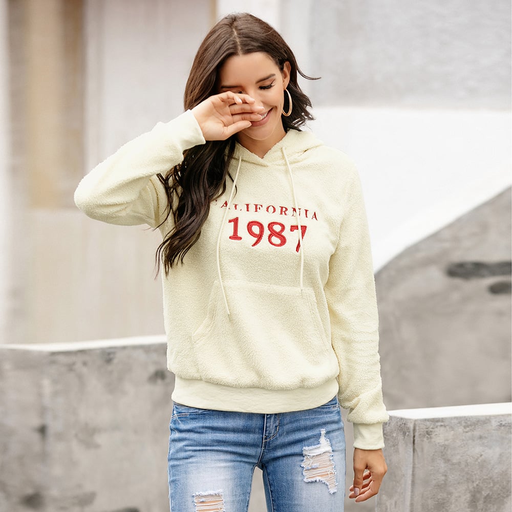 Embroidered Plush Hoodie