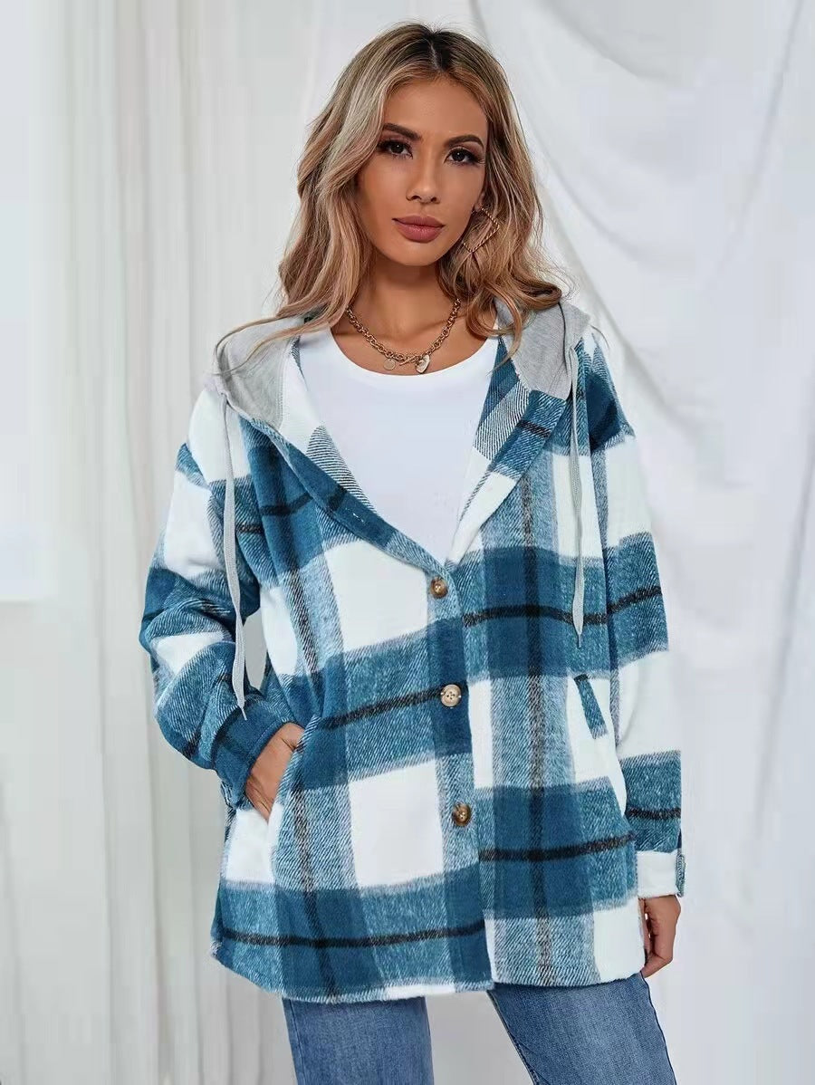 Plaid Wool Cardigan
