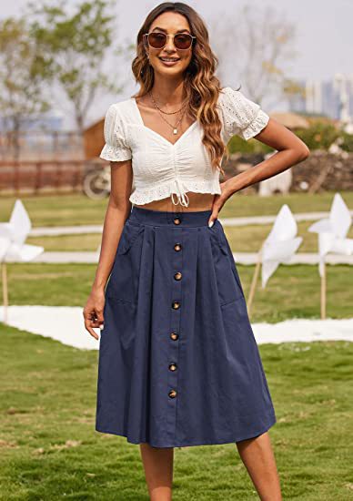 Button Front Skirt