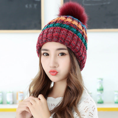 Striped Knit Winter Beanie