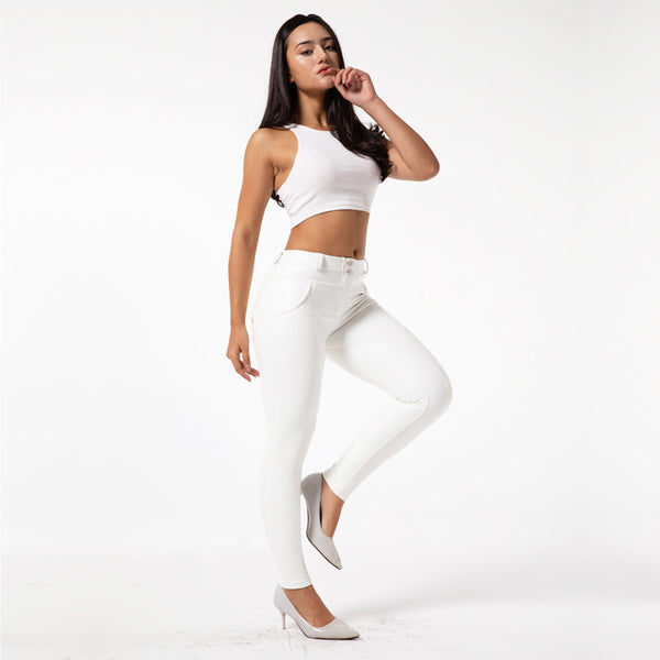 White PU Leather Leggings