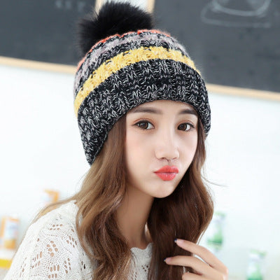 Striped Knit Winter Beanie