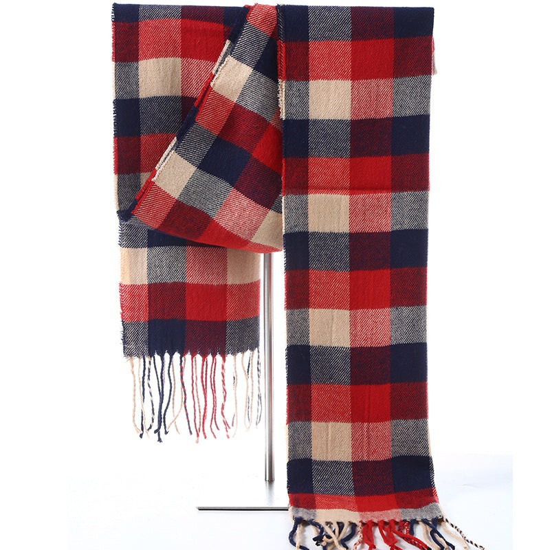 Thick Plaid Blanket Scarf