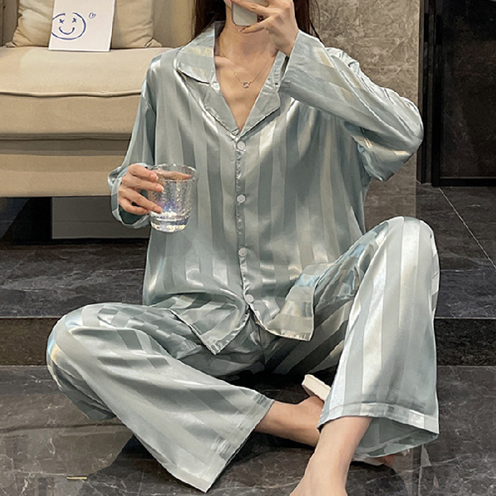 Satin Striped Pajama Set