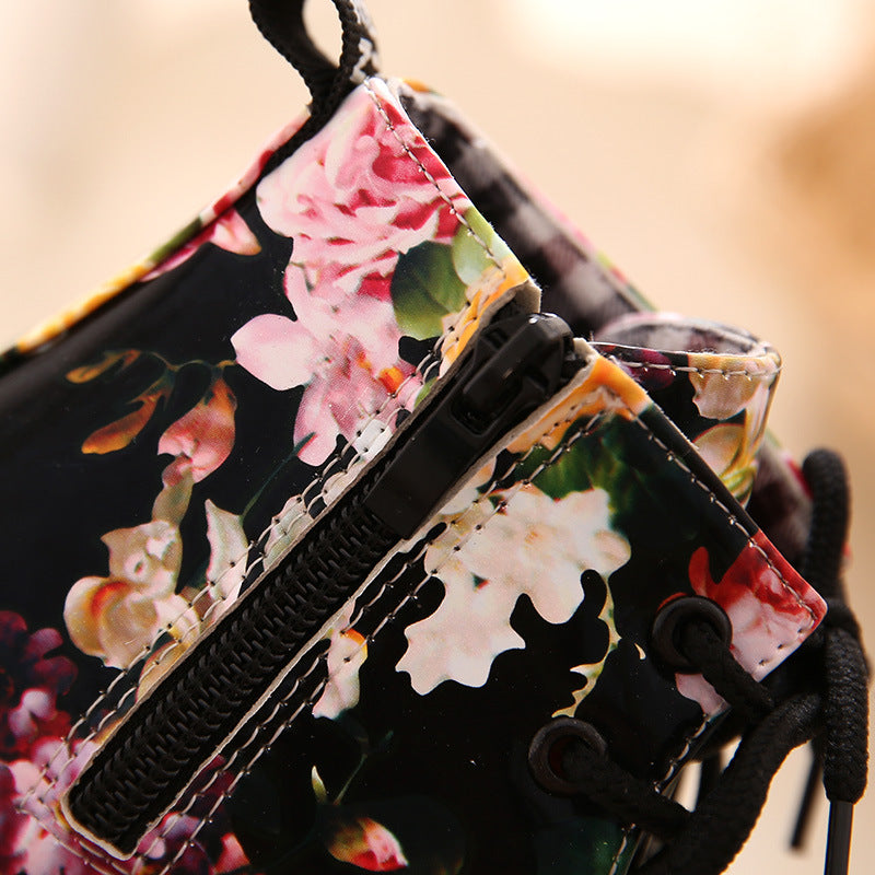 Girls' Floral Print Martin Boots for Autumn/Winter