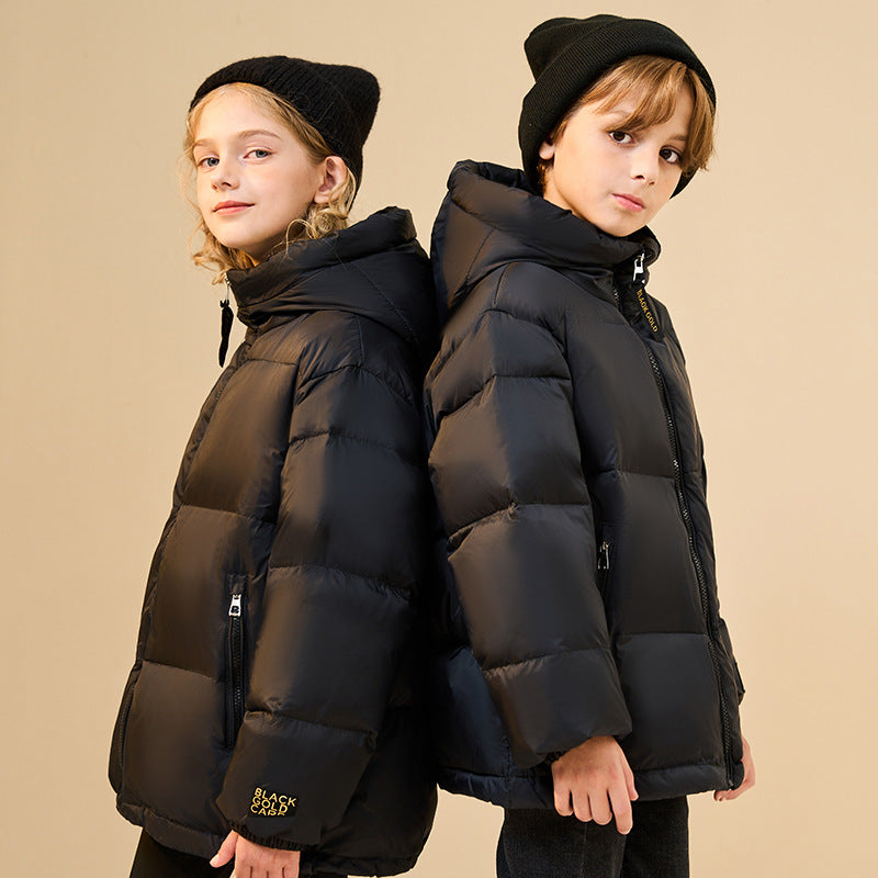 Kids' Black & Gold Puffer