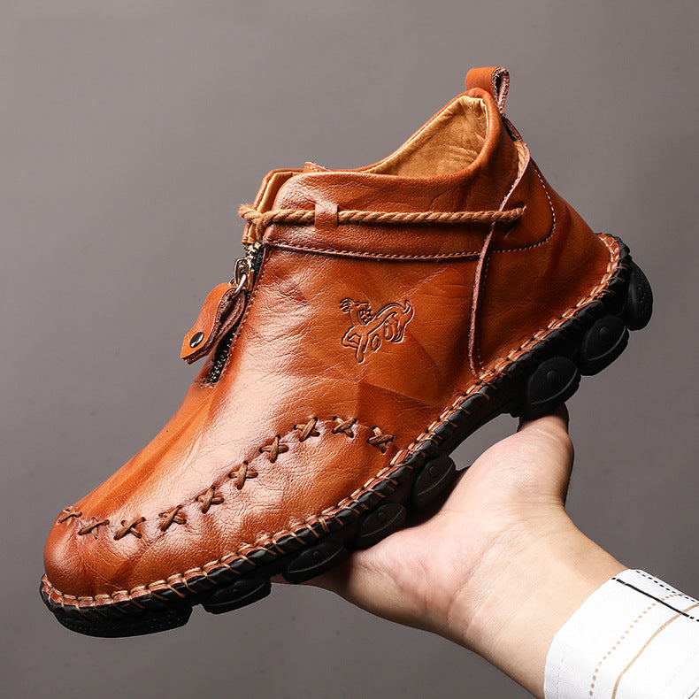 Handcrafted Vintage Leather Boots for Men