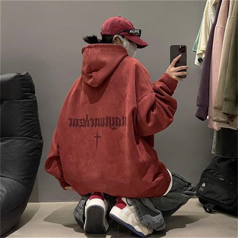 Burgundy Suede Hoodie