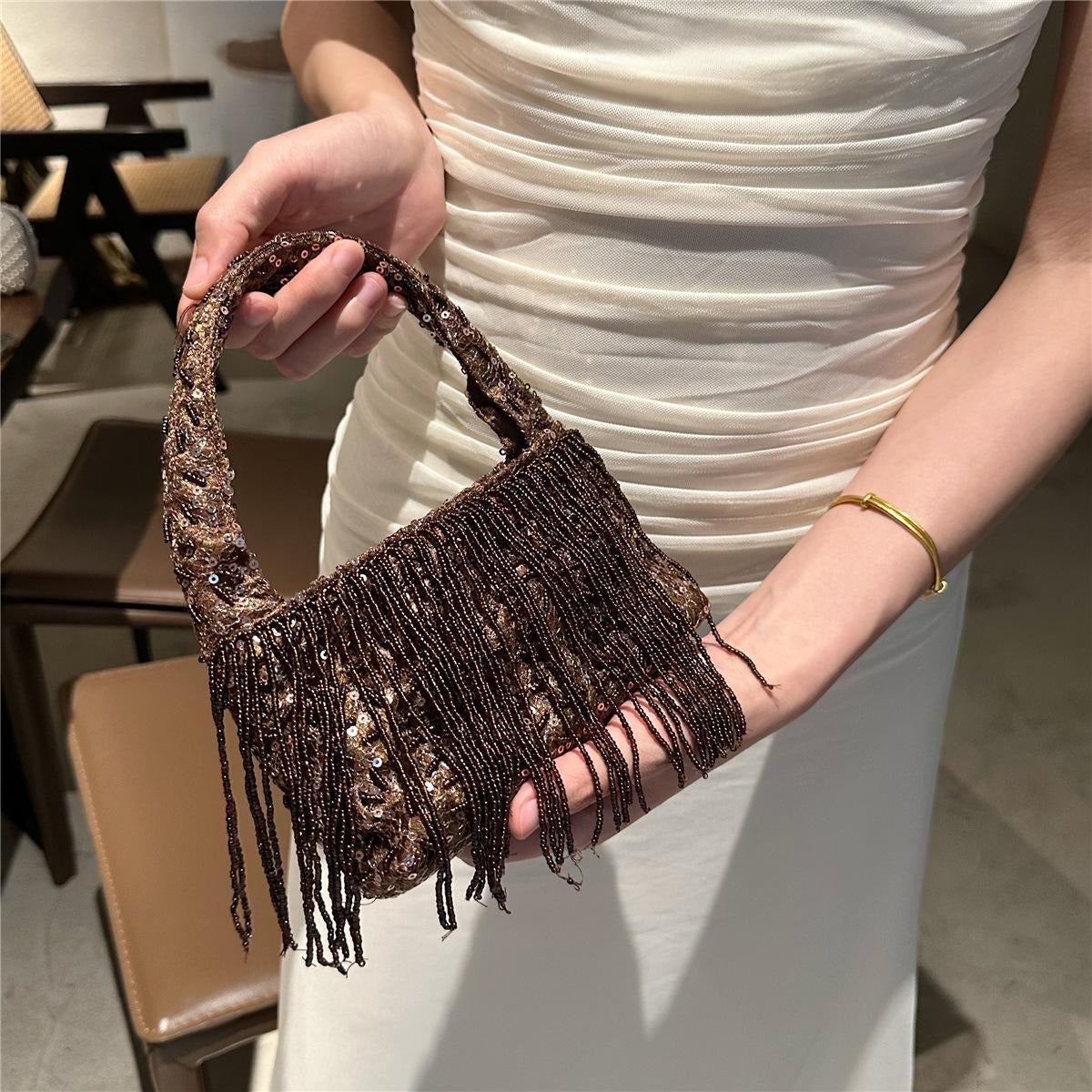 Beaded Tassel Tote