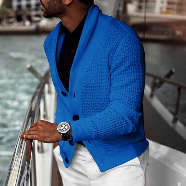 Lapel Long Sleeve Cardigan
