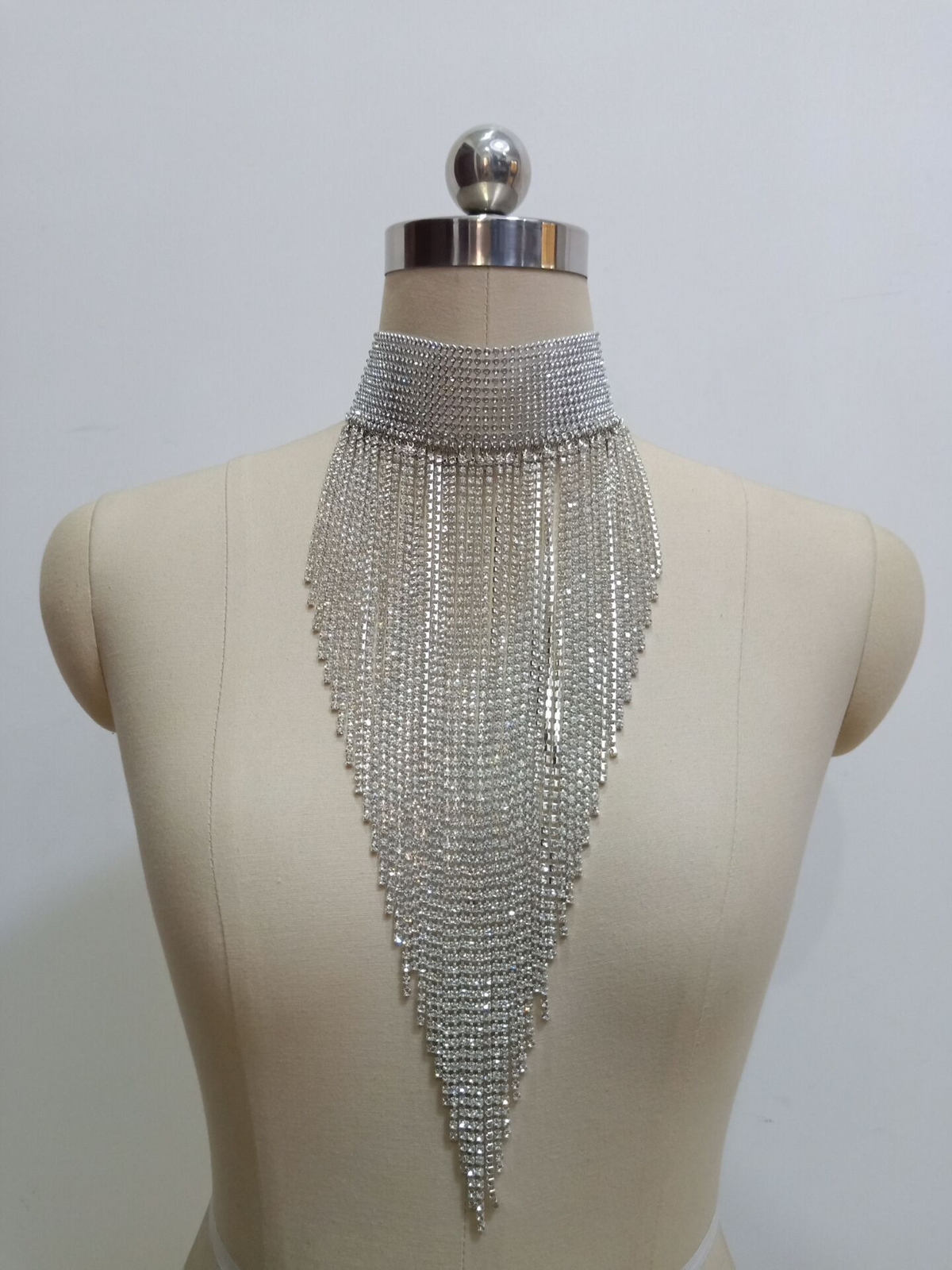Rhinestone Tassel Choker