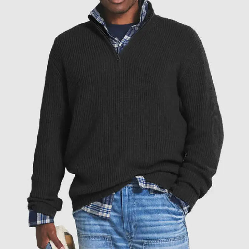 Zip Stand Collar Sweater