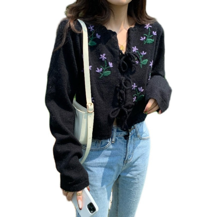 Embroidered Cardigan Set