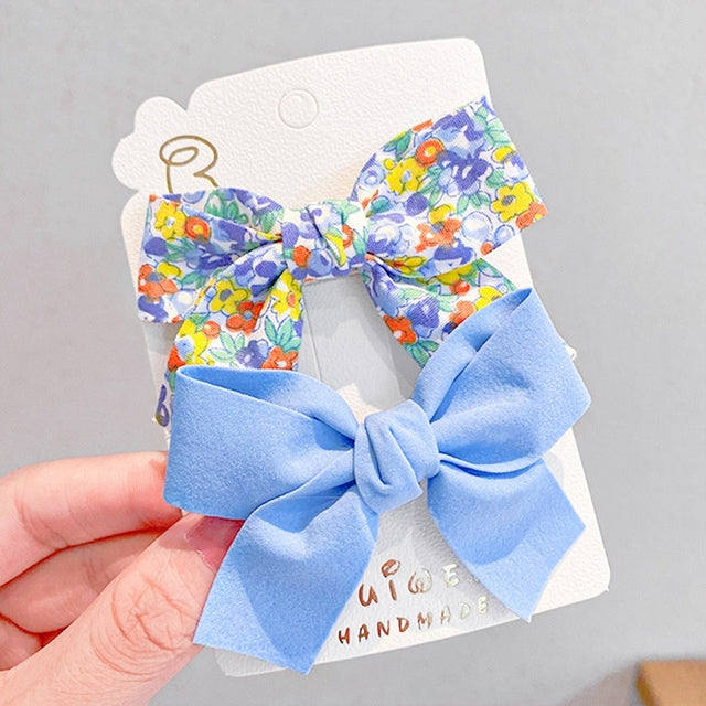 Girls' Floral Bow Hair Clip Set