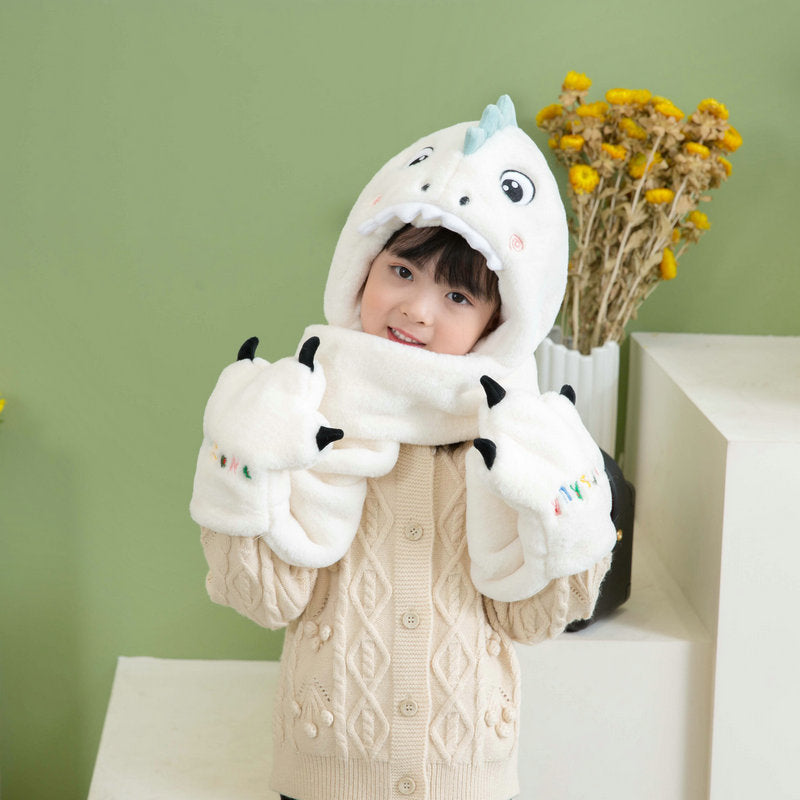 Kids' Dinosaur Hat & Scarf Set