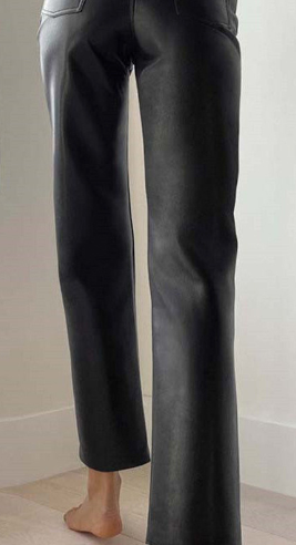 Faux Leather Straight Trousers