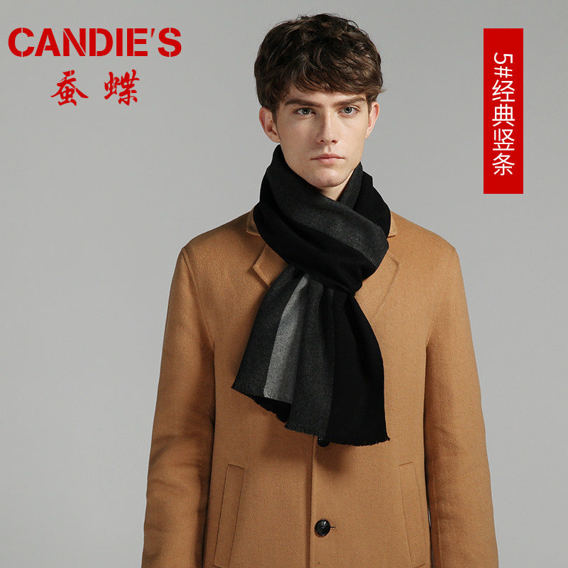 Men's Plaid Cashmere-Feel Scarf