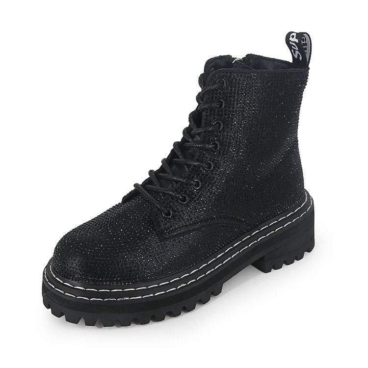 Sparkle Platform Combat Boots