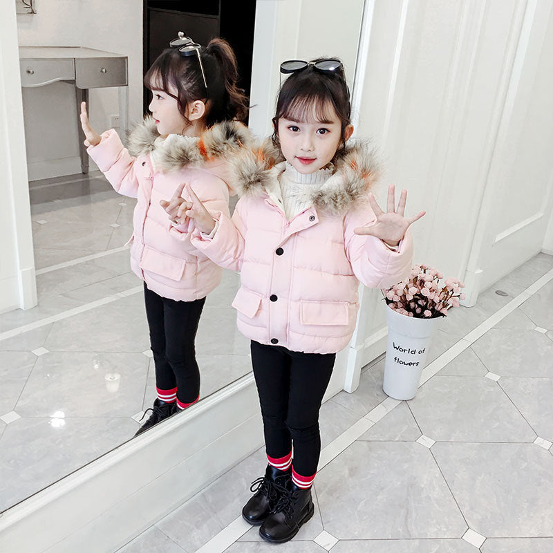 Kids' Fur Collar Down Coat