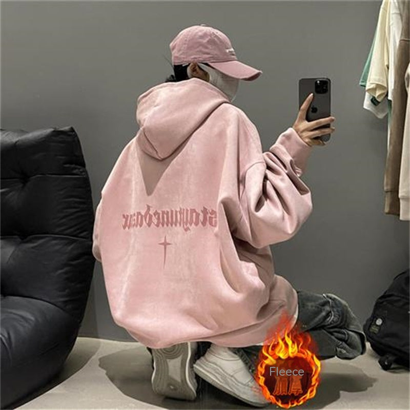 Burgundy Suede Hoodie