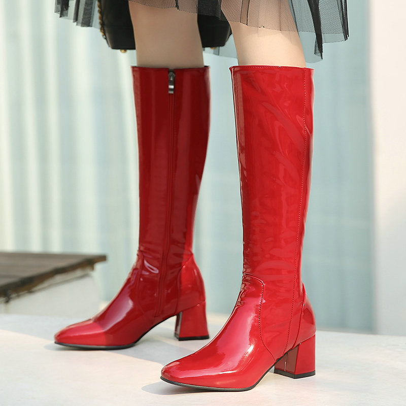 Custom High Heeled Knee-High Boots for Women