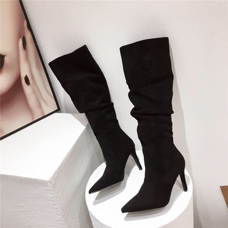 Pointed Slouch Stiletto Boots