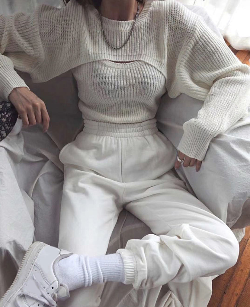 Ribbed Cami & Cardigan Set