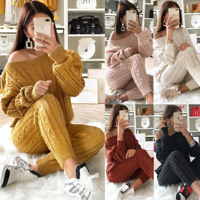 One-Shoulder Sweater Set