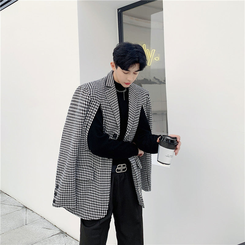 Houndstooth Cape Coat