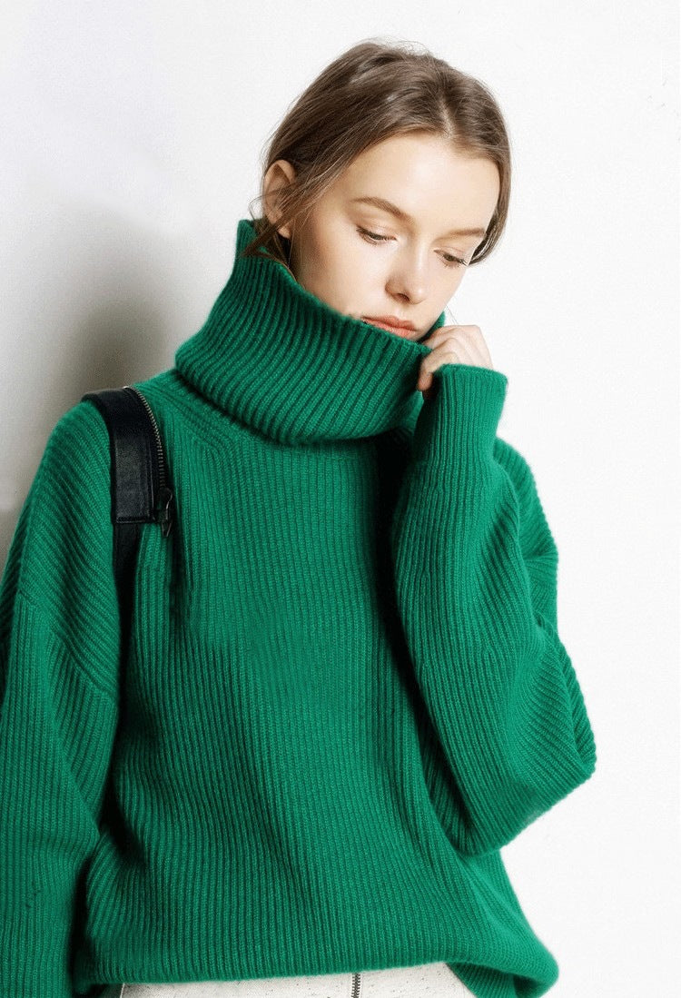 Chunky Cashmere-Blend Turtleneck