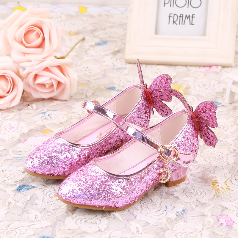 Girls' Butterfly Glitter Heels