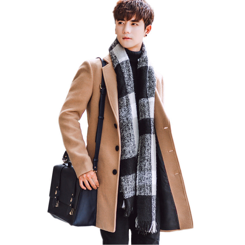 Slim Mid-Length Wool Coat