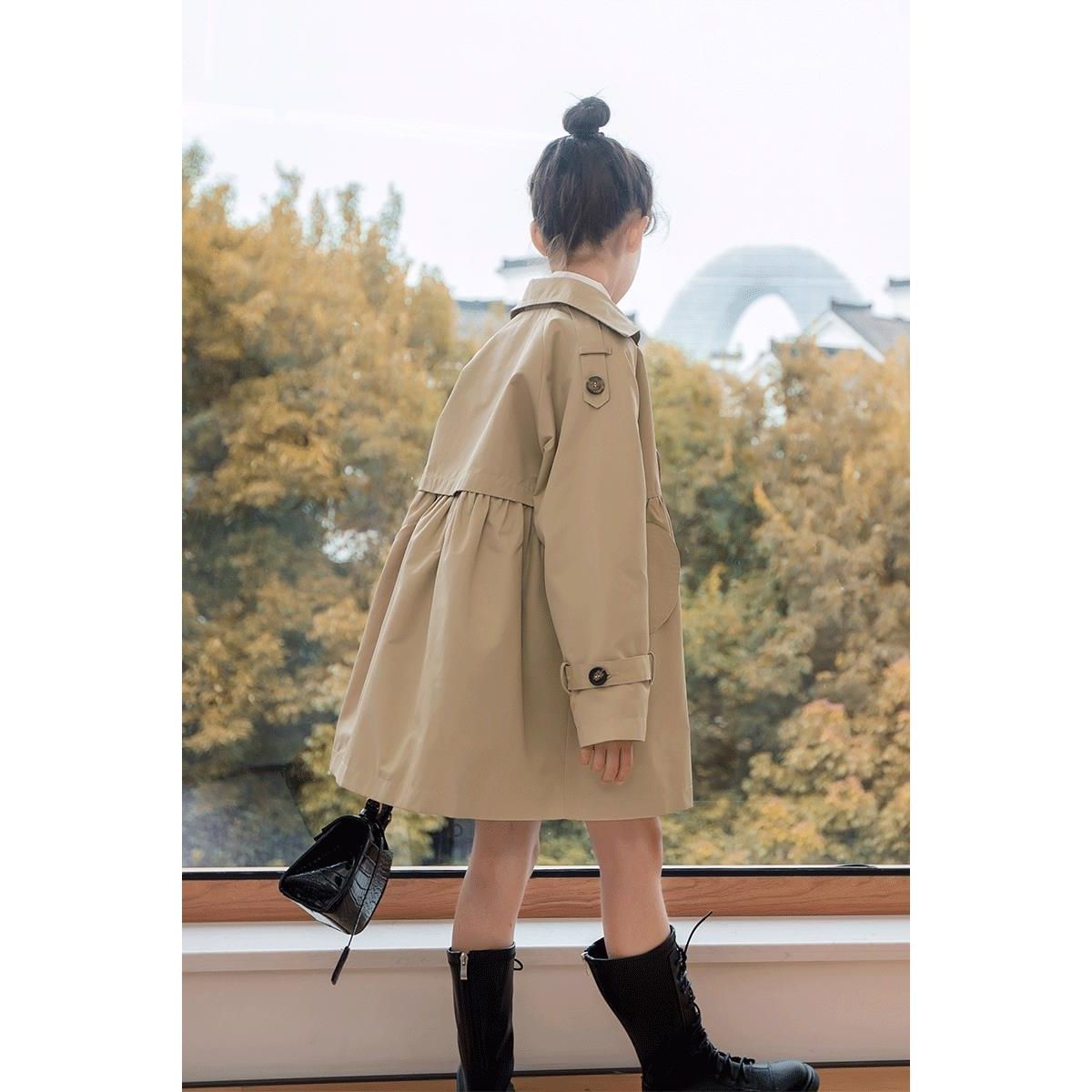 Girls' Long Trench Coat