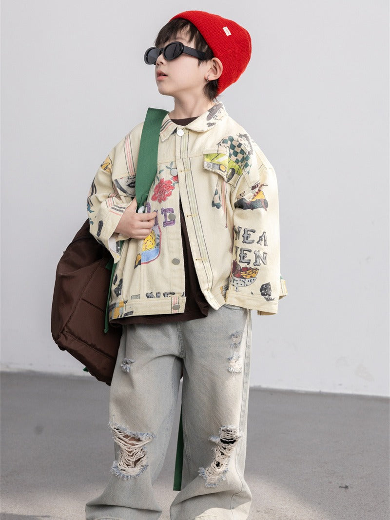 Girls' Faux Leather Jacket