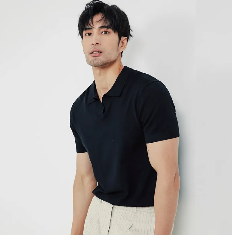Knit Lapel Polo