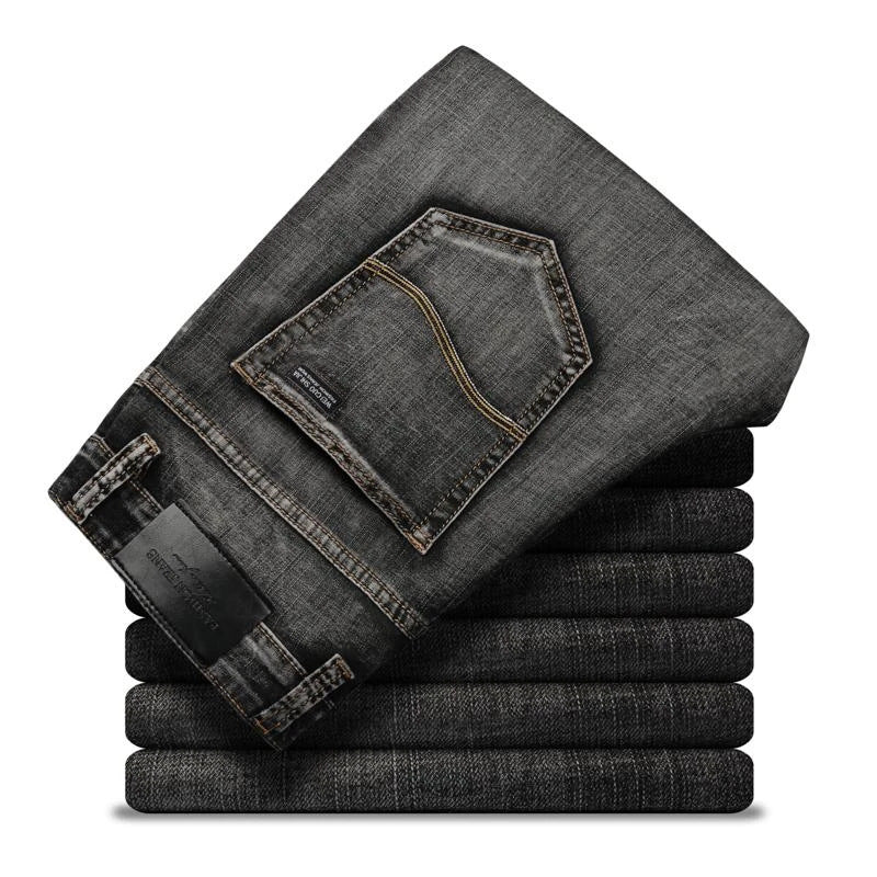 Black Slim Straight Jeans