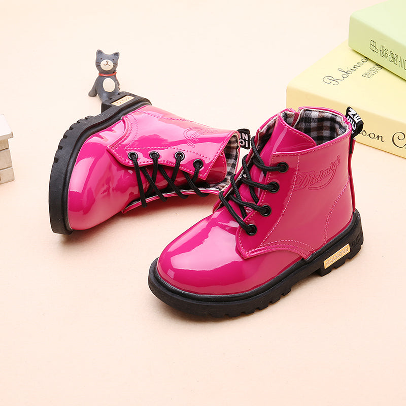 Waterproof PU Leather Winter Boots for Kids