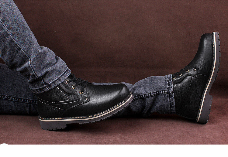 Winter Martin Boots for Men with Warm Fleece Lining